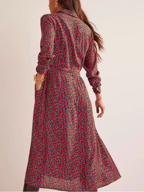 NWT Boden Kate Midi Shirt Dress Floral Long Sleeve Midi Dress